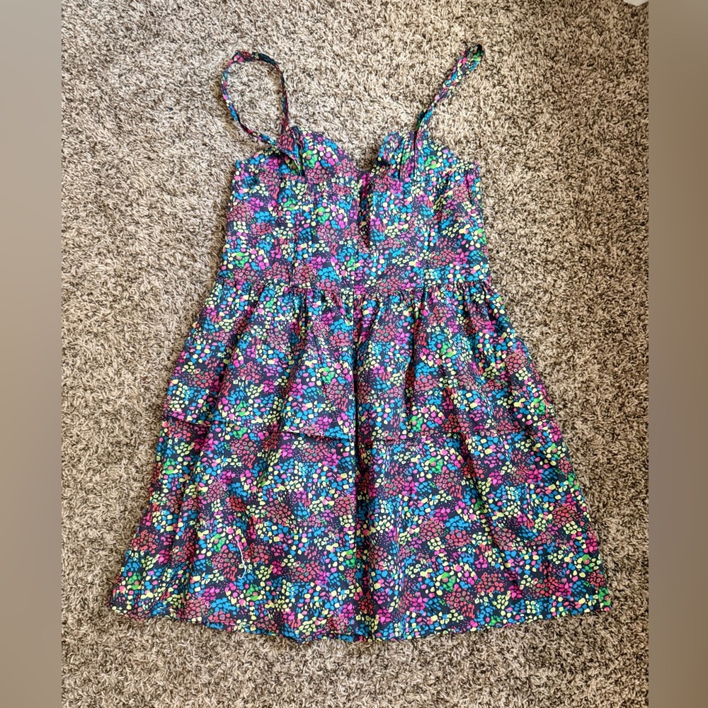 Moda International Floral Mini Dress - Purple and Blue